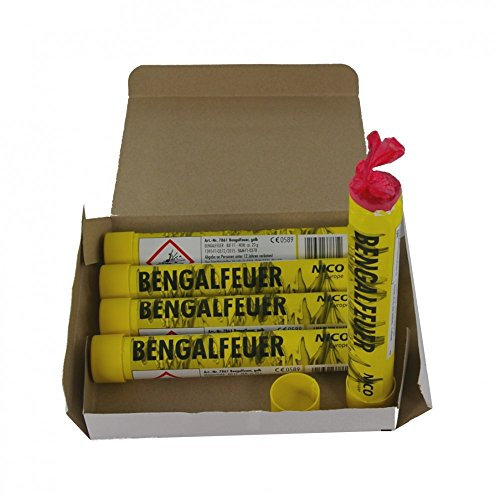 Nico 5 Bengalfackeln mit jeweils 40 Sekunden Brenndauer (Gelb)