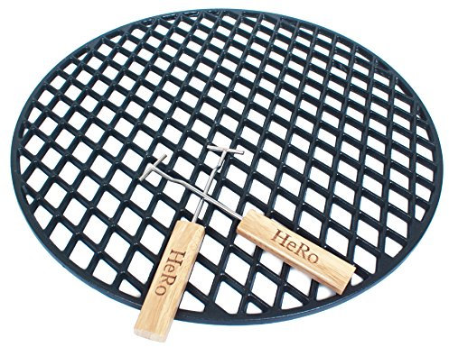 Griglia in ghisa Ø 54,5 cm Grglia rotonda smaltata con 2 manici anche per Weber e altri 55,56,57 cm.