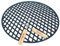 Grille en fonte Ø 54,5 cm émail Barbecue boule avec 2 poignées aussi, par ex. pour Weber et autres 55,56,57 cm