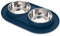 Bonza Gamelle Double Chats, 400 ML en Gamelle en Acier Inoxydable de Qualité Supérieure, Gamelles à Eau ou à Nourriture pour Petits Chiens et Chats avec Base en Silicone Anti-Dégâts