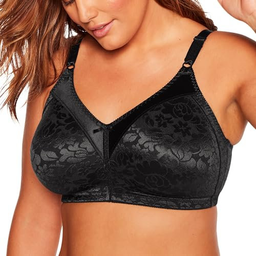 Bali Women's Double Support Spa Closure Wire-Free Bra, Black, 34B
