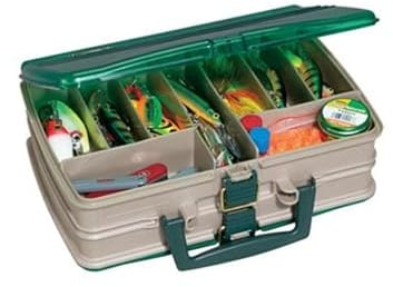 PLANO Double-Sided 20-Compartment Satchel,Double Sided Tackle Box, Fishing Equipment Storage Box, compact tackle box, satchel, perfect to store Lures, Hardbaits, Softbaits other fishing tackle