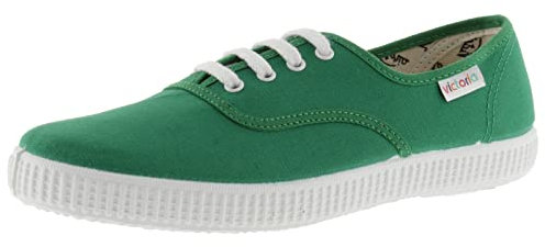 victoria Inglesas Unisex 1915 Lona & Cordones Blancos 106613 para Adulto Verde 41