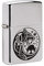 Zippo Sturmfeuerzeug - Viking, Fenrir Design - Brushed Chrome Finish, Silber - Colour Image - Wiederverwendbar - Windfest - Geschenkbox - Made in USA