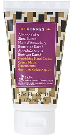 KORRES Almond Oil & Shea Butter nährende Handcreme, pflegende Handlotion mit Mandelöl, für trockene & spröde Hände, silikon- & parabenfrei, 75 ml