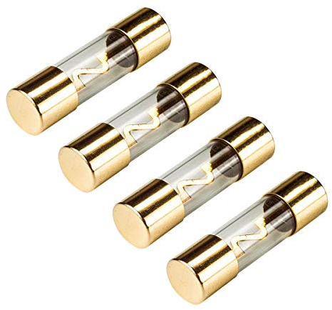 tomzz Audio 5800-013 KFZ AGU Sicherung Glas 60A, 10x38mm, vergoldete Kontakte, 4 Stück
