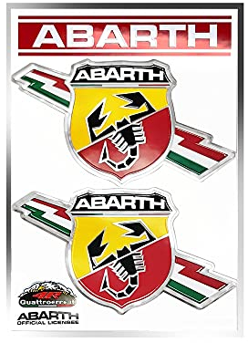 Abarth Set 2 Scudetto Folgore Aufkleber, 94 mm x 131 mm