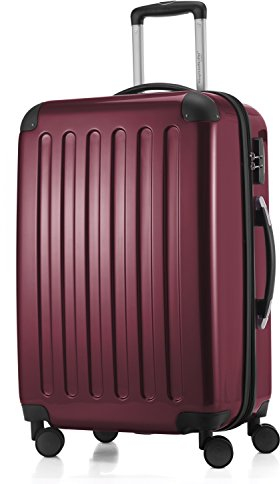 HAUPTSTADTKOFFER Alex - Mittelgroßer Hartschalenkoffer, 4 Rollen, Koffer, Trolley, Rollkoffer, Reisekoffer, Volumenerweiterung, 65 cm, 74 Liter, Burgund