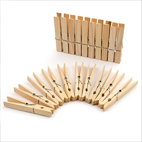 24 pinces à linge en bois St. ? Pas seulement comme décoration, mais aussi pour pochettes cadeaux ou Calendrier de l'Avent Sachets?; 7 x 1 cm ? qualité 1 A
