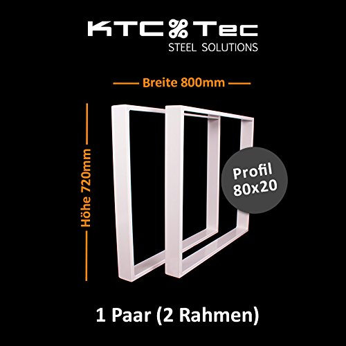 KTC Tec Tischgestell weiß TR80w-800 breit Tischuntergestell Tischkufe Kufengestell (1 Paar)