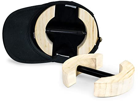 Houseables Hutspanner für angepasste Hüte, Einheitsgröße, Holz, strapazierfähig, verstellbare Jack-Passform, Cowboy, Baseball, Stroh, Damen- und Herren, Filz, oval, Fedora, Kappenformer und Pfleger,