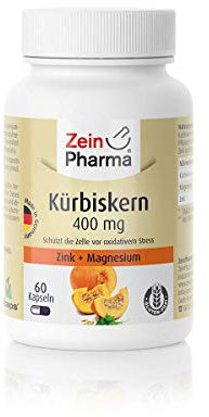 ZeinPharma Kürbiskern Extrakt 400 mg 60 Kapseln (3 Wochen Vorrat) Glutenfrei, vegan, koscher & halal, 28 g