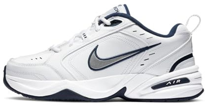 Nike Herren Air Monarch IV Fitnessschuhe, Weiß Midnight Navy Metallic Silver, 38.5 EU