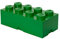 LEGO Storage Brick 8 Knobs GREEN - Stackable Plastic Storage Box with Lid for Kids and Adults, Ideal Desk Organizer and Toy Box - 12.1L Capacity
