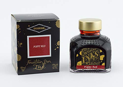 Diamine 80ml Poppy Red fountain pen ink bottle