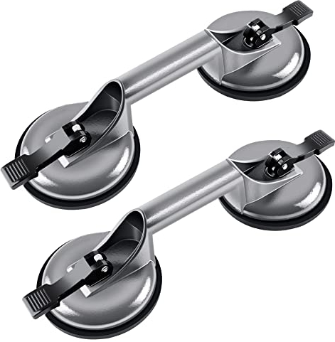 Forever Speed 2x Saugheber Aluminium Saugnapf Fliesen Suction Lifters Glass Suction Vacuum Lifter 120 mm max.100kg mit 2 Saugnäpfen