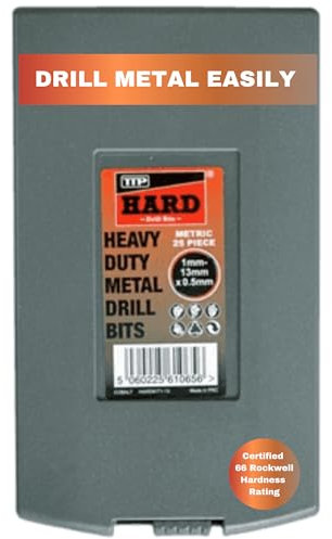 TTP HARD drills metric drill bit set for metal - cobalt hardened bits 1-13mm, universal professional machinist sets, for drilling stainless steel, M35 heavy duty drills jobber solid multi purpose