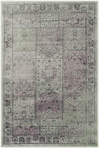 SAFAVIEH Vintage Collection Accent Rug - 3'3 x 5'7, Amethyst, Oriental Distressed Viscose Design, Ideal for High Traffic Areas in Entryway, Living Room, Bedroom (VTG127-2111)
