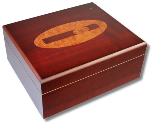 Lifestyle-Ambiente Cigar Intarsie Humidor V-430 Polymerbefeuchter