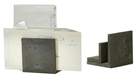Briefhalter, Briefständer: Briefstütz, Beton, grau, 2er Set