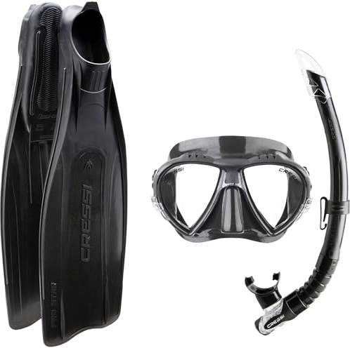 Cressi Erwachsene Pro Star Bag Schnorchelset, Schwarz, 45/46