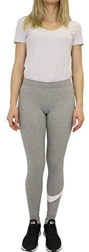 Nike W NSW Club logo2 Damen Leggings, Grau (Dark Grey Heather/White/063), Gr. M