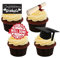Graduation, Well Done/Congratulations, Edible Cake Decorations - Stand-up Wafer Cupcake Toppers (Pack of 12)