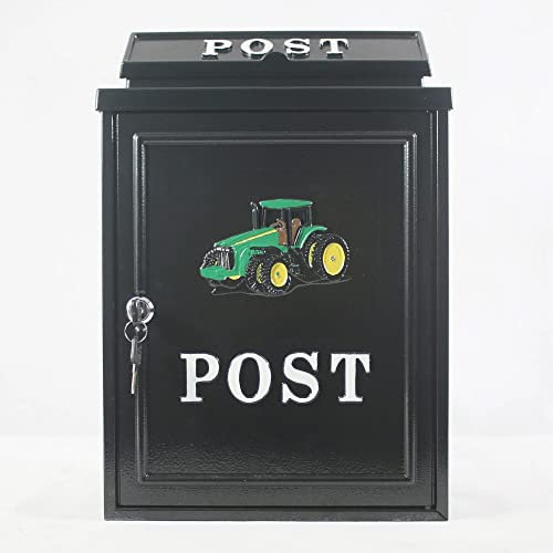 Arboria Wall Mounted Cast Iron Mailbox Letterbox - Tractor Design