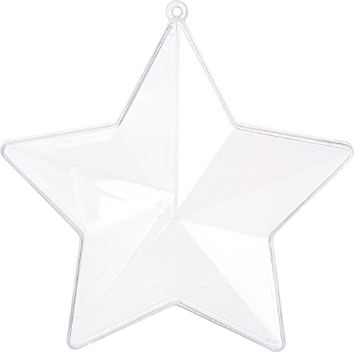 Acrylkugel Stern teilbar mit Öse 8cm Weihnacht Christbaumschmuck Basteln Form transparent Plastikkugel Kunststoff