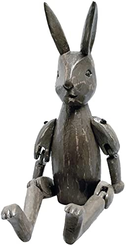 kadoh Kantenhocker Tier (Hase-grau) 28 cm • Deko-Figur aus Holz für Wohnzimmer • Handgemachte Holztiere