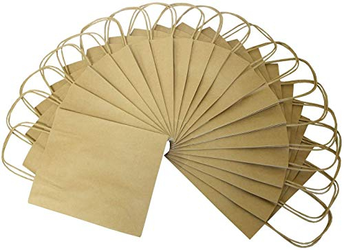 folia 22410 - Papiertüten aus Kraftpapier, Geschenktüten, 20 Stück, 24 x 12 x 31 cm, natur - zum Basteln, Verzieren und Verschenken