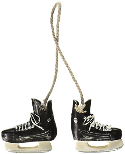 Abbott Collection Eishockey Schlittschuhe Ornament, Harz, Schwarz