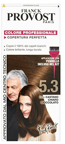 Franck Provost Colorazione Permanente Capelli, Tinta Copertura Ottima, Colore Professionale, 5.3 Castano Chiaro Cioccolato