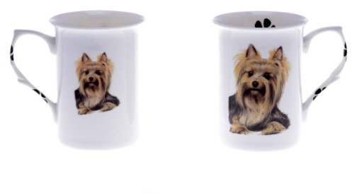 (BB66) Set of 2 Bone China BEAKERS/Mugs Yorkshire Terrier Yorkie Dog Presentation Gift Boxed- Lovely Gift, Kirsty Jayne China, Hand Decorated