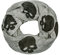 SIX Gothic grauer Loop Schal mit schwarzen Totenköpfen, Skulls (356-879)