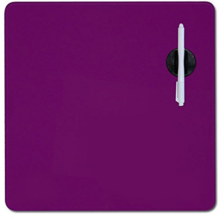 Verre tableau magnétique inscriptible | effaçable à sec | 38cm x 38cm, Couleurs:lilas
