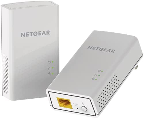 NETGEAR Powerline Adapter Kit, 1000 Mbps Wall-Plug, 1 Gigabit Ethernet Ports (PL1000-100PAS)