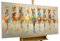 KunstLoft Leinwandbild | 100% HANDGEMALT | 120x60cm | Gemälde 'Wartende Grazien' | Katze | Bunt | Wandbild Wohnzimmer