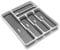 Addis Premium Soft touch 6 Compartment Cutlery Drawer Organiser Tray, White and Grey 6 Sections