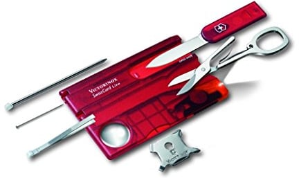 Victorinox Schweizer Taschenmesser, Swiss Card Lite, Multitool, 13 Funktionen, Spitzklinge, gerade, Schraubendreher 5 mm, Schere