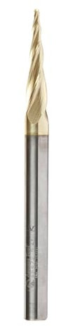 Amana Tool 46472 Metric CNC 2D and 3D Carving 5.4 Deg Tapered Angle Ball Nose x 1.5 D x 0.75 R x 25 CH x 6 SHK x 75mm Long x 4 Flute SC ZrN Coated Router Bit