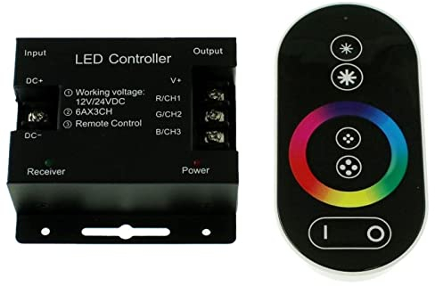 RGB LED Touch RF 6Key Controller schwarz 12...24V 144W RGB; 4-Pin