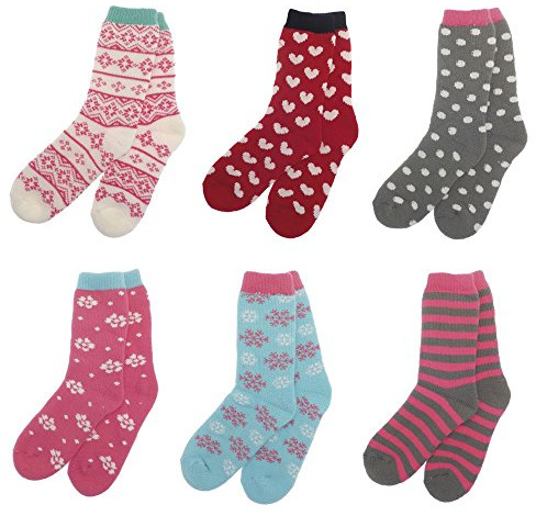 Beamfeature COUNTRY CLUB THERMA FEET Extra Warm Thermal Socks - Ladies Cosy Winter Socks - Walking Outdoor or Home Slipper Sock (Blue Hearts)