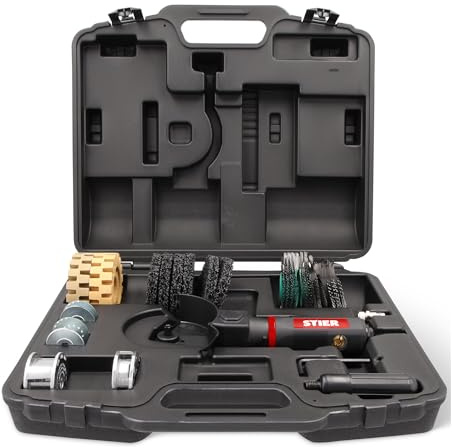 STIER Multi-Schleifer Satz, 17-tlg Set, Stecknippel 1/4 Zoll, Multifunktions-Schleifgerät 96-1, 3500 Umdrehungen pro Min, Bürstenband grob & fein, vielseitig einsetzbar