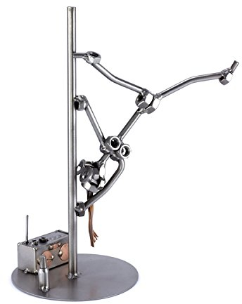Steelman24 I Schraubenmännchen Pole Dance Mit Radio I Made in Germany I Handarbeit I Geschenkidee I Stahlfigur I Metallfigur I Metallmännchen