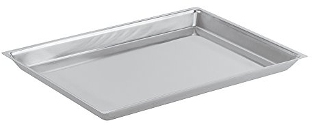 PADERNO 42532-29 Bandeja de Servicio Rectangular Antiadherente, Utensilio de Cocina Profesional para Servir y Hornear, Acero Inoxidable, INOX