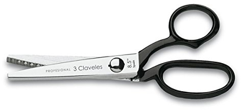 3 Claveles Zickzackschere, Karbonstahl, Schwarz, 22 cm (8,5 Zoll)