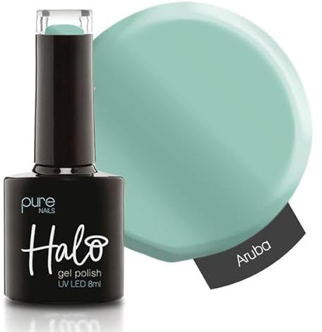 Halo Gel Polish 8ml - Aruba. UV/LED Gel Nail Polish, Long Lasting & Easy To Apply. Nail Art Colours For Manicure & Pedicure. Gel Polish For Professional & Home Use.