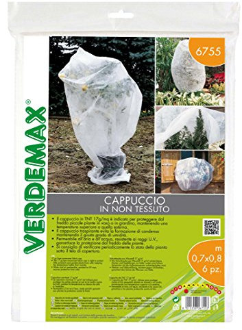 Verdemax 6755 Lot de 6 Capuchons en Tissu Non tissé Blanc 17 g/m m² 0,7 x 0,8 m