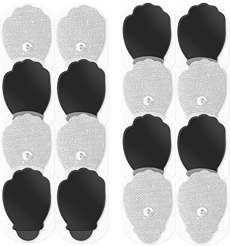 Easy@Home Tens Machine Pads 16 2x3 Reusable Adhesive Electrode TENS Pads Replacement for TENS Electronic Pulse Massager in Hand Shape